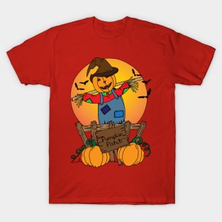 Halloween Scarecrow and Pumpkins T-Shirt